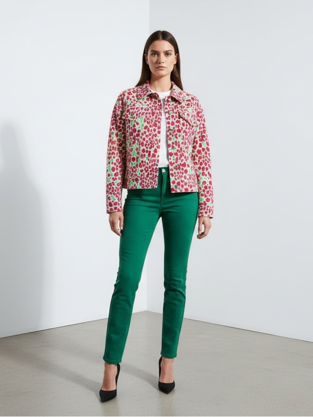 Women's Vibrant Multicolor Abstract Dot Print Jacket